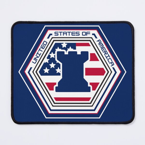 Item preview, United States of America Digital Fortress Hexagon Emblem – Patriotic Blue Tower Design for Veterans, Military Families, and Proud Americans designed and sold by GFamilyC.