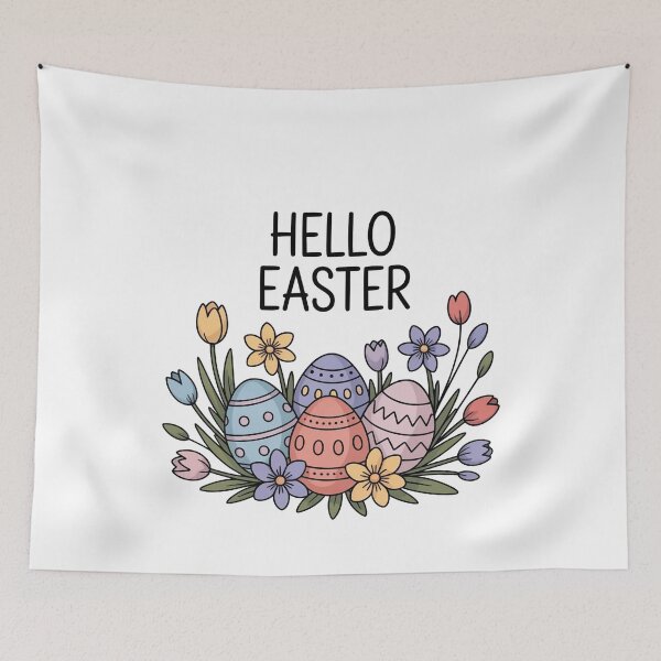 Item preview, Hello Easter – Soft Floral Easter Egg Illustration designed and sold by WikaKowalczyk.