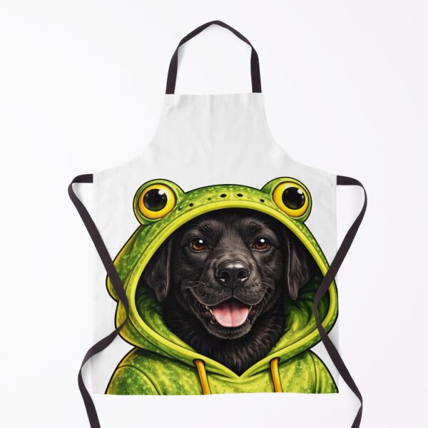 Item preview, Black Dog in Frog Themed Hoodie Streetwear Illustration designed and sold by Combat Skies.