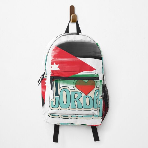 Item preview,  Jordan Flag with I Love Jordan Typography – Artistic Brush Style designed and sold by GoldenSparkleShop.