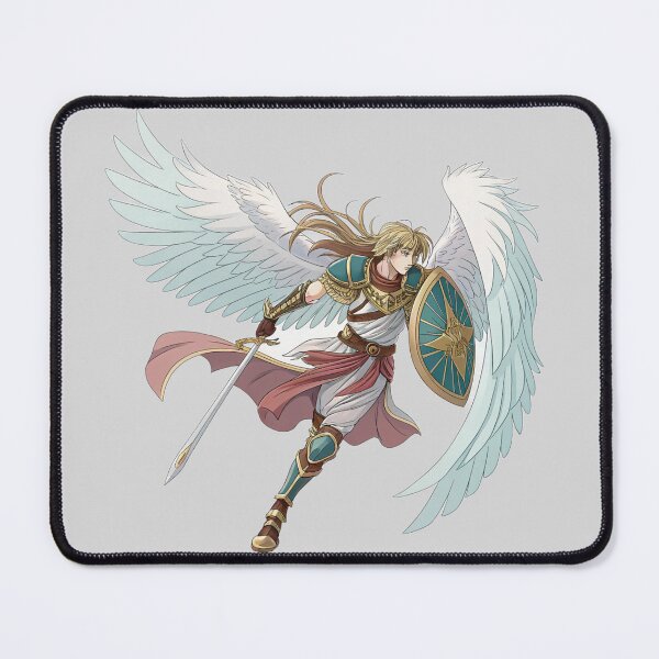 Item preview, Angel warrior with wings sword shield anime style designed and sold by Danime Planet.