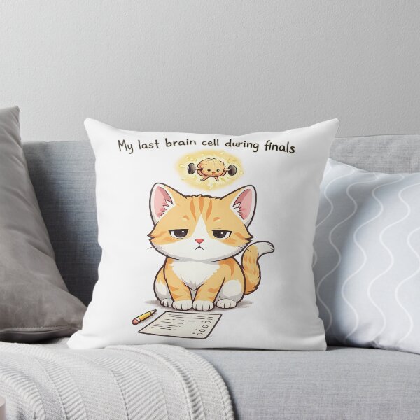 Item preview, Funny Cat Design My Last Brain Cell During Finals Meme designed and sold by mdimac.