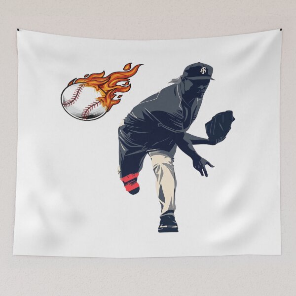 Item preview, Flaming Fastball – Power Pitch Baseball Art T-Shirt designed and sold by RMTrendy.