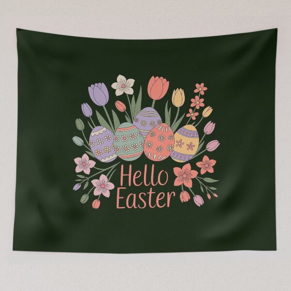 Item preview, Hello Easter – Soft Floral Easter Egg Illustration designed and sold by WikaKowalczyk.