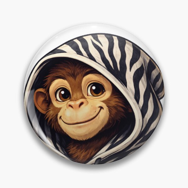 Item preview, Monkey in Zebra Hoodie Streetwear Character Illustration designed and sold by IRON WINGS /USAF.