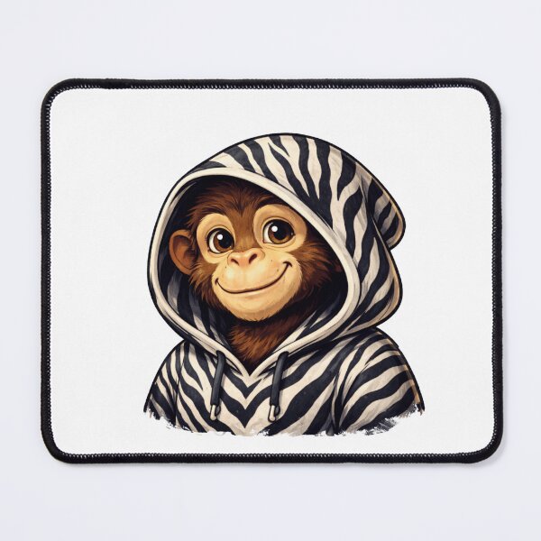 Item preview, Monkey in Zebra Hoodie Streetwear Character Illustration designed and sold by IRON WINGS /USAF.