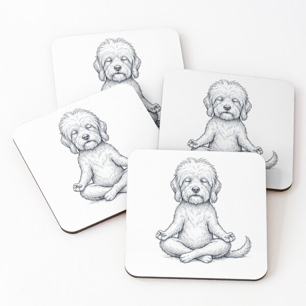 Item preview, Vintage Dandie Dinmont Terrier Yoga Lotus Meditation Dog Lover designed and sold by DoodleTortle.