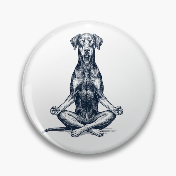 Artikelvorschau, Vintage Dobermann Yoga Lotus Meditation Hundeliebhaber entworfen und verkauft von DoodleTortle.