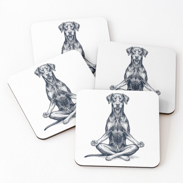 Artikelvorschau, Vintage Dobermann Yoga Lotus Meditation Hundeliebhaber entworfen und verkauft von DoodleTortle.