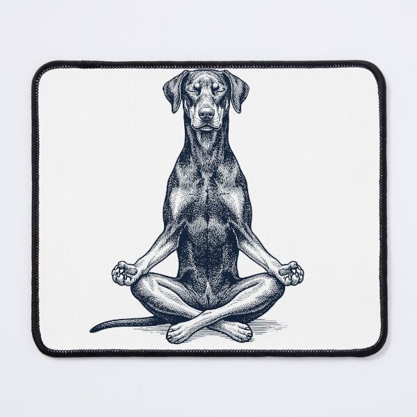 Artikelvorschau, Vintage Dobermann Yoga Lotus Meditation Hundeliebhaber entworfen und verkauft von DoodleTortle.