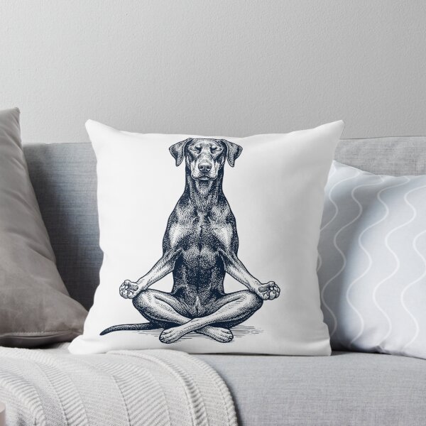 Artikelvorschau, Vintage Dobermann Yoga Lotus Meditation Hundeliebhaber entworfen und verkauft von DoodleTortle.