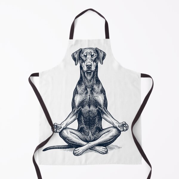 Artikelvorschau, Vintage Dobermann Yoga Lotus Meditation Hundeliebhaber entworfen und verkauft von DoodleTortle.