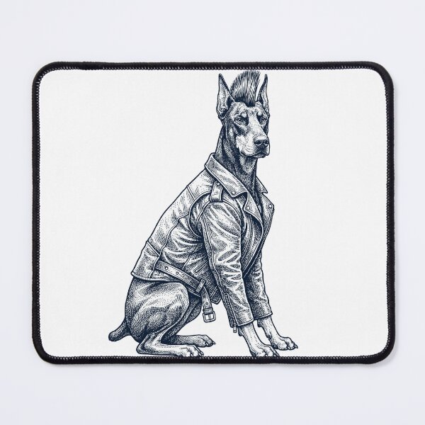 Item preview, Vintage Doberman Pinscher Punk Mowhawk Dog Mom Dad designed and sold by DoodleTortle.