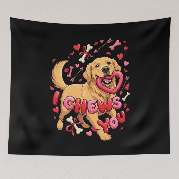 Item preview, Golden Retriever Funny Valentine "I Chews You"   designed and sold by Tong4130.