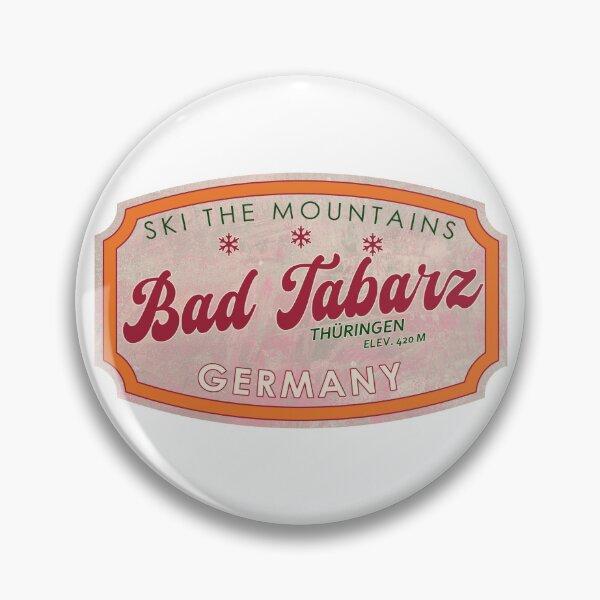 Item preview, Bad Tabarz, Germany, Thüringen, Ski, textured skiing badge designed and sold by Wanderful-roads.