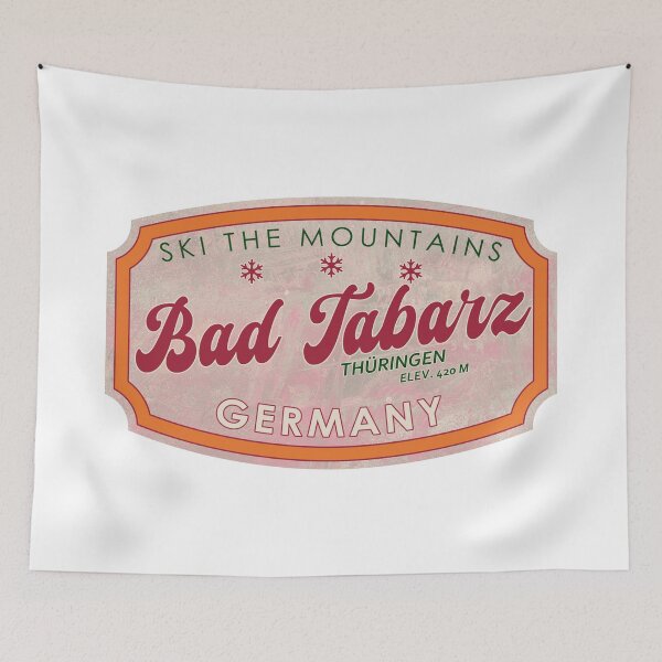 Item preview, Bad Tabarz, Germany, Thüringen, Ski, textured skiing badge designed and sold by Wanderful-roads.