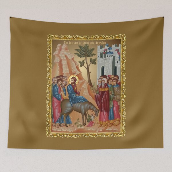 Item preview, icon Christ's Entry into Jerusalem, Palm Sunday. Orthodox icon designed and sold by orthodox-icon.
