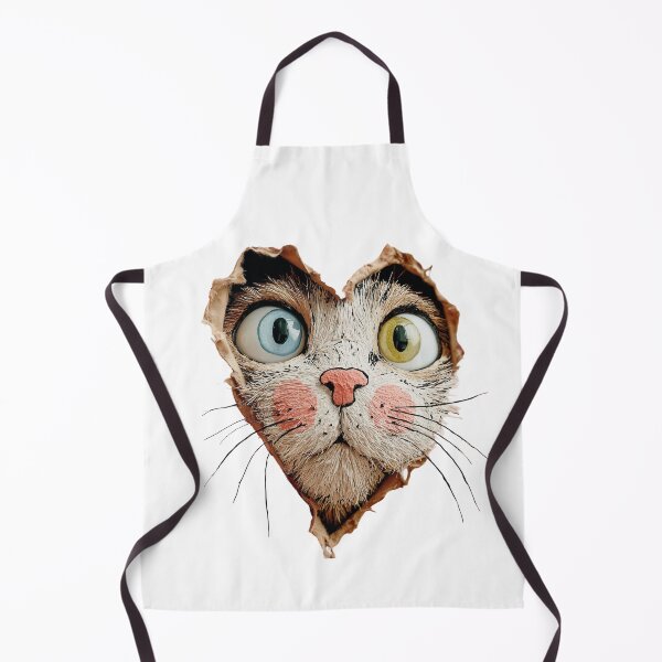 Item preview, Peeking Heart Cat – Cute Wide-Eyed Kitty With Heterochromia designed and sold by olenadykun.ai.