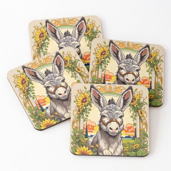 Item preview, Cottagecore Donkey Art Nouveau Vintage Botanical Illustration Print designed and sold by BorgSpareParts.