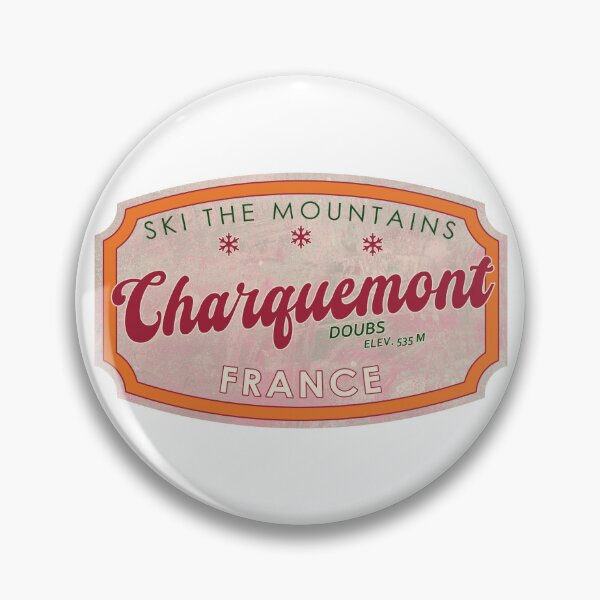 Item preview, Charquemont, France, Doubs, Ski, textured skiing badge designed and sold by Wanderful-roads.