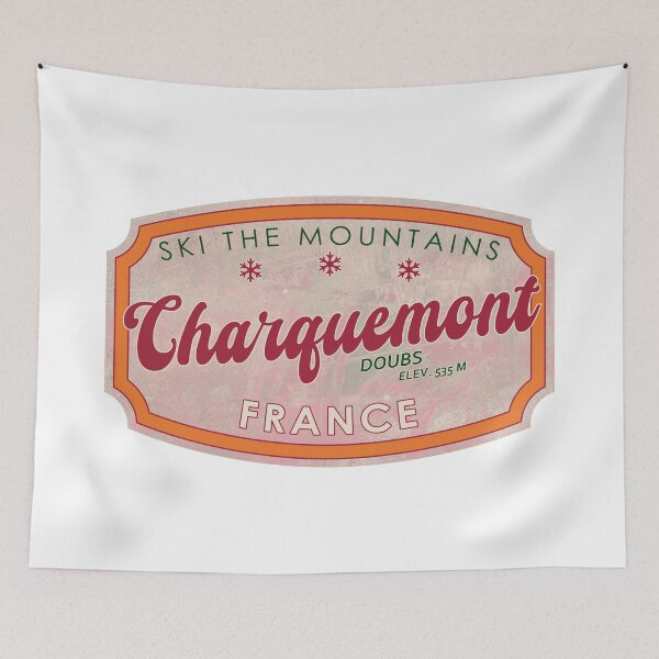 Item preview, Charquemont, France, Doubs, Ski, textured skiing badge designed and sold by Wanderful-roads.