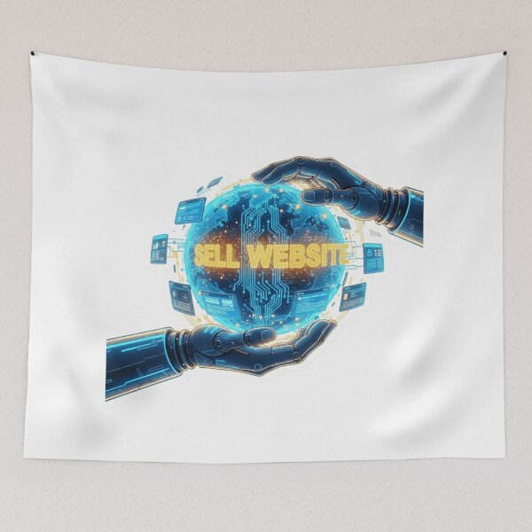 Item preview, Digital Empire: SELL WEBSITE Holographic Tech Concept - Futuristic Web Flipping Art designed and sold by Fatomfatom.