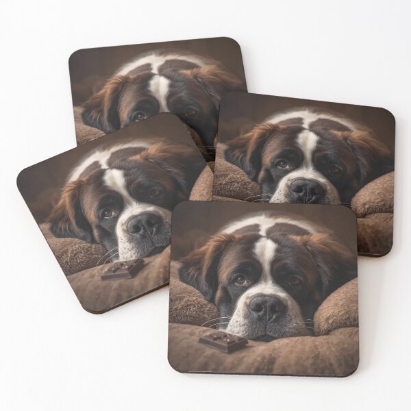 Item preview, Saint Bernard_Chocolate Day Cozy Dog Portrait | ArtivaNest Pet Verse Debut designed and sold by ArtivaNest.