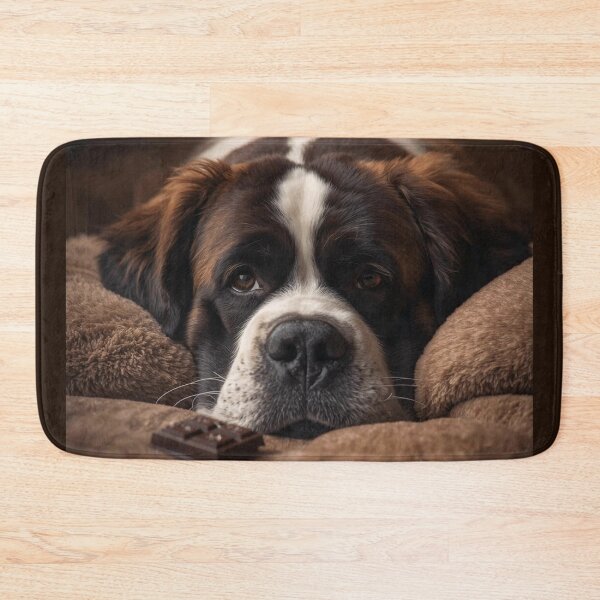 Item preview, Saint Bernard_Chocolate Day Cozy Dog Portrait | ArtivaNest Pet Verse Debut designed and sold by ArtivaNest.