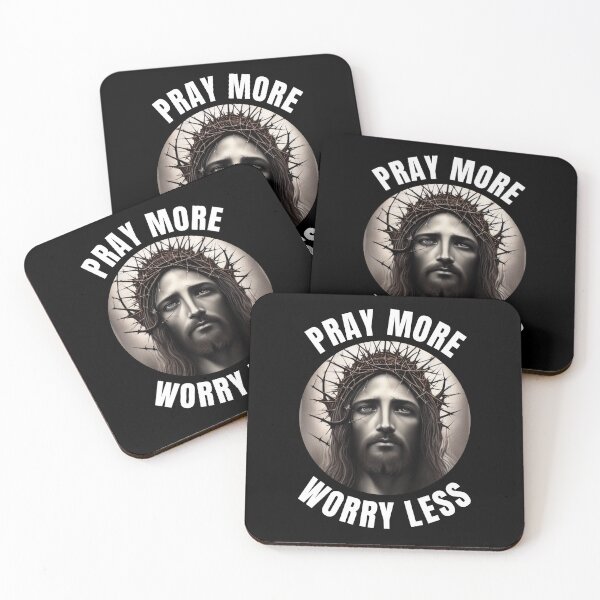 Item preview, Pray More Worry Less Jesus Love God Christian Faith Bible Church Cross Resurrection Easter designed and sold by DogLover332.