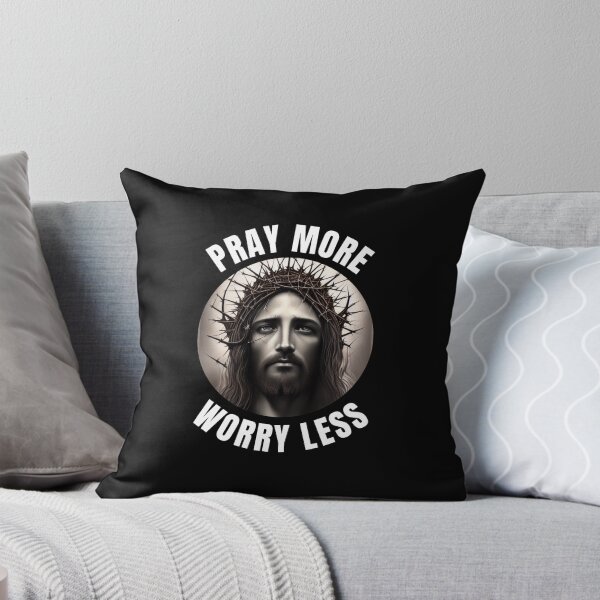 Item preview, Pray More Worry Less Jesus Love God Christian Faith Bible Church Cross Resurrection Easter designed and sold by DogLover332.