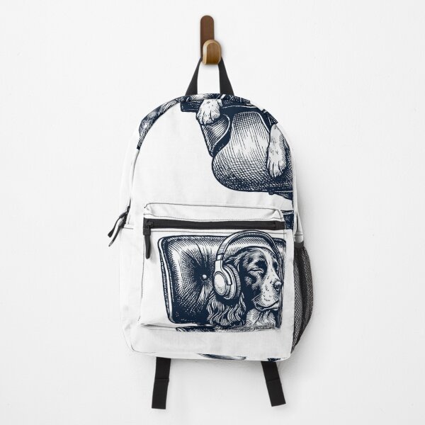 Item preview, Vintage English Springer Spaniel with Headphones Mid Century Dog Lover designed and sold by DoodleTortle.