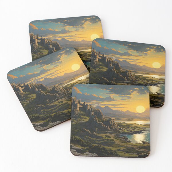Item preview, Dragon Mountain Ancient Stronghold Sunrise Art designed and sold by GrinGalore.
