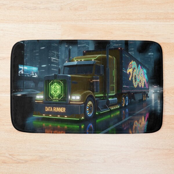 Item preview, Futuristic Cyberpunk Semi Truck Star Hauler Art designed and sold by BounoWorld.