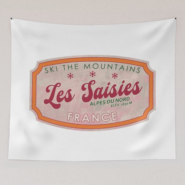 Aperçu de l'œuvre Les Saisies, France, Alpes du Nord, Ski, badge de ski texturé créée et vendue par Wanderful-roads.