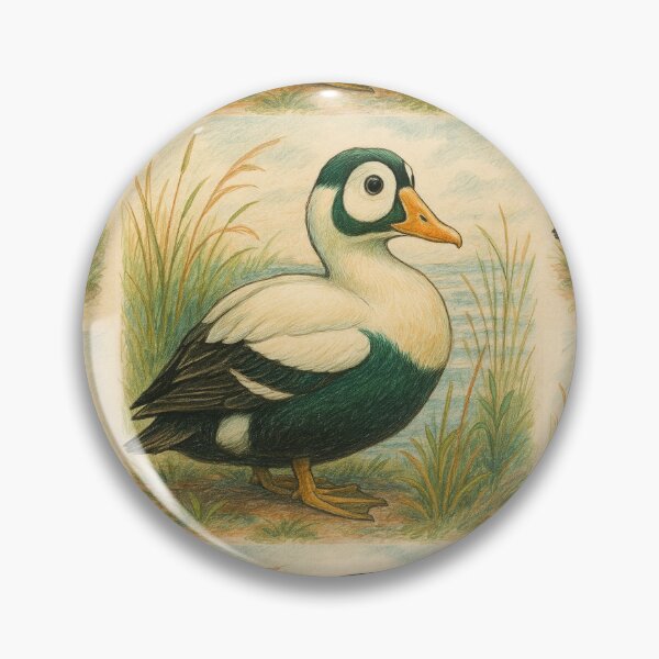 Item preview, Spectacled Eider Duck Bird Watercolor Illustration designed and sold by Virelo.