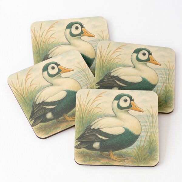 Item preview, Spectacled Eider Duck Bird Watercolor Illustration designed and sold by Virelo.