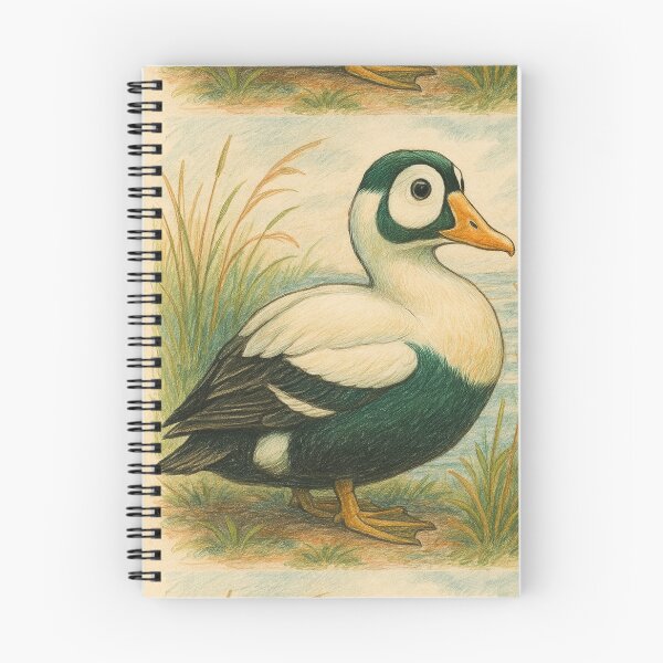 Item preview, Spectacled Eider Duck Bird Watercolor Illustration designed and sold by Virelo.