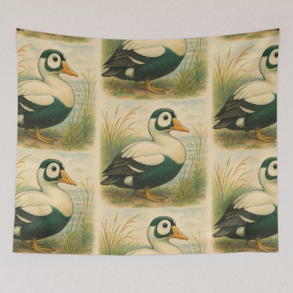 Item preview, Spectacled Eider Duck Bird Watercolor Illustration designed and sold by Virelo.