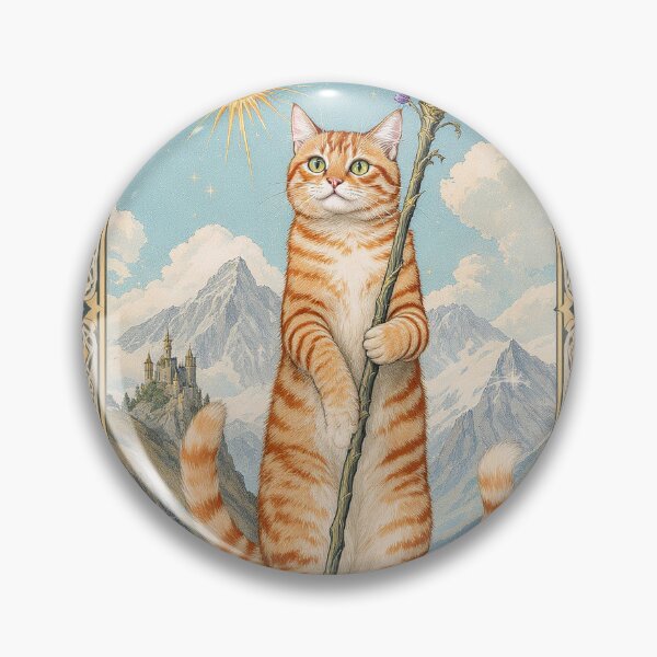 Item preview, Ace of Wands Cat Tarot Card Vintage Art designed and sold by PictorialWhimsy.