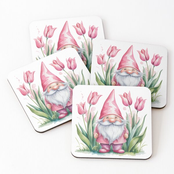 Item preview, Garden Gnome with Pink Tulips designed and sold by jkrphoto.