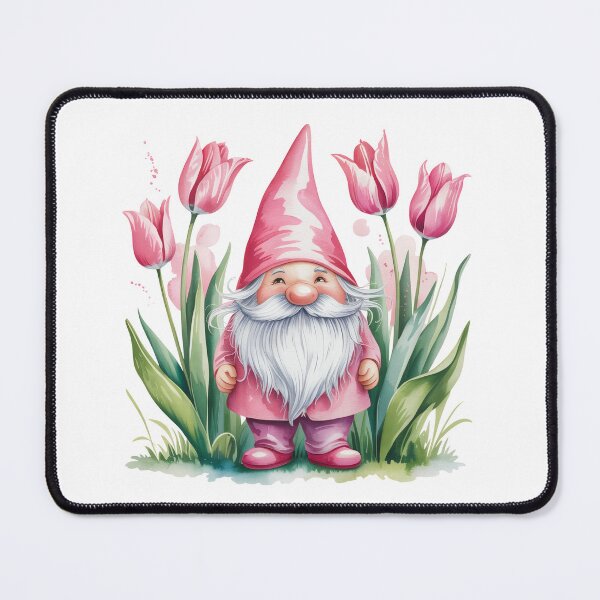 Item preview, Garden Gnome with Pink Tulips designed and sold by jkrphoto.
