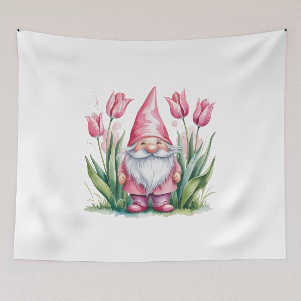 Item preview, Garden Gnome with Pink Tulips designed and sold by jkrphoto.