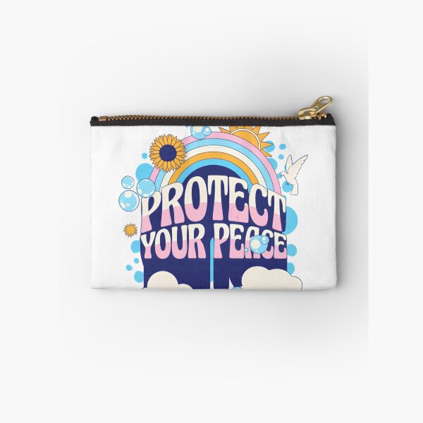 Item preview, Protect Your Peace Retro Rainbow Clouds designed and sold by SkeletonsDanger.