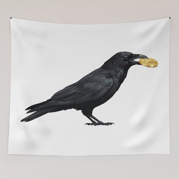 Item preview, The Shiny Collector Crow Holding Gold Coin designed and sold by Petzzz.