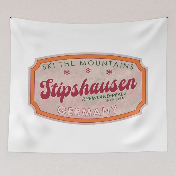 Item preview, Stipshausen, Germany, Rheinland-Pfalz, Ski, textured skiing badge designed and sold by Wanderful-roads.