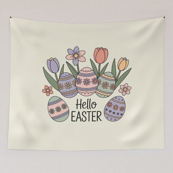 Item preview, Hello Easter – Soft Floral Easter Egg Illustration designed and sold by WikaKowalczyk.