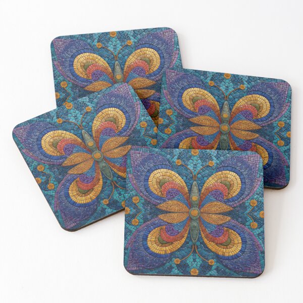 Item preview, Gaudi Inspired Mosaic Tile Ornament Butterfly Pattern designed and sold by GrinGalore.