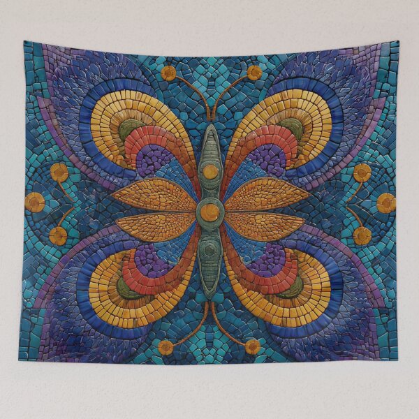 Item preview, Gaudi Inspired Mosaic Tile Ornament Butterfly Pattern designed and sold by GrinGalore.