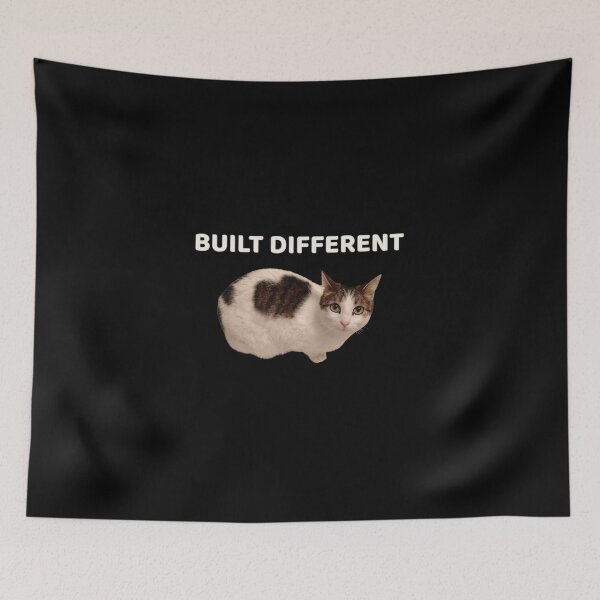 Item preview, Built Different – Heart Marked Cat Minimalist Design designed and sold by MB-CatPrints.