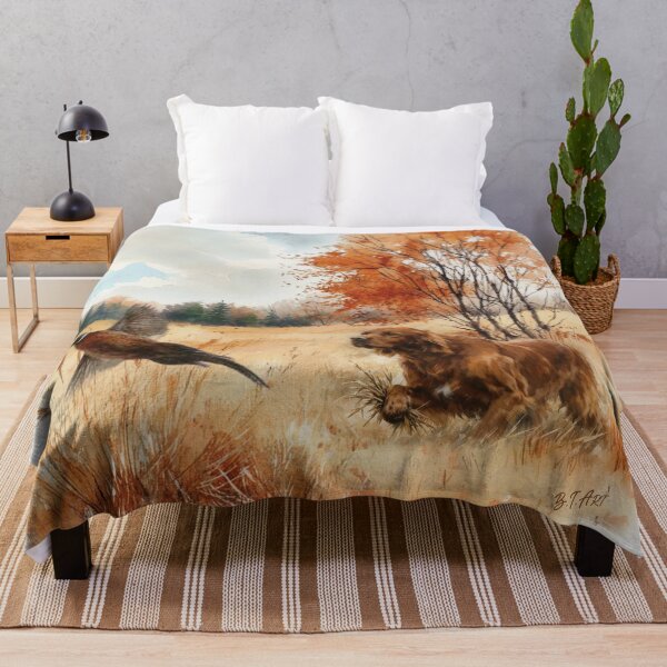 Item preview, Irish Setter in the Field – Pheasant Hunting Elegance designed and sold by TammyHunterArt.